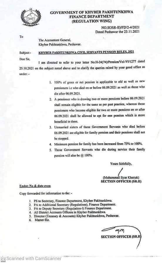 khyber pakhtunkhwa pension rules